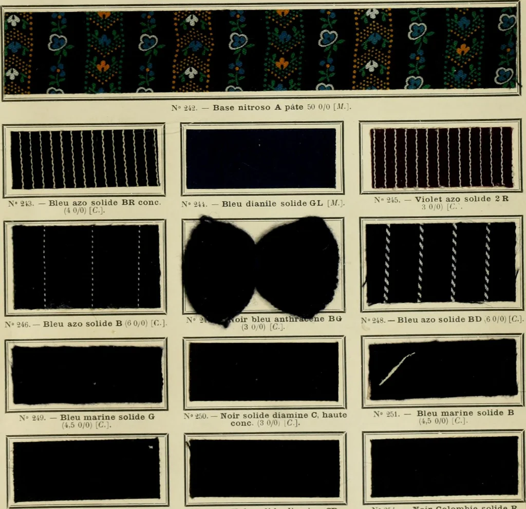 An illustration from Revue générale des matières colorantes et de leurs applications aux textiles, 1908, leaf 398