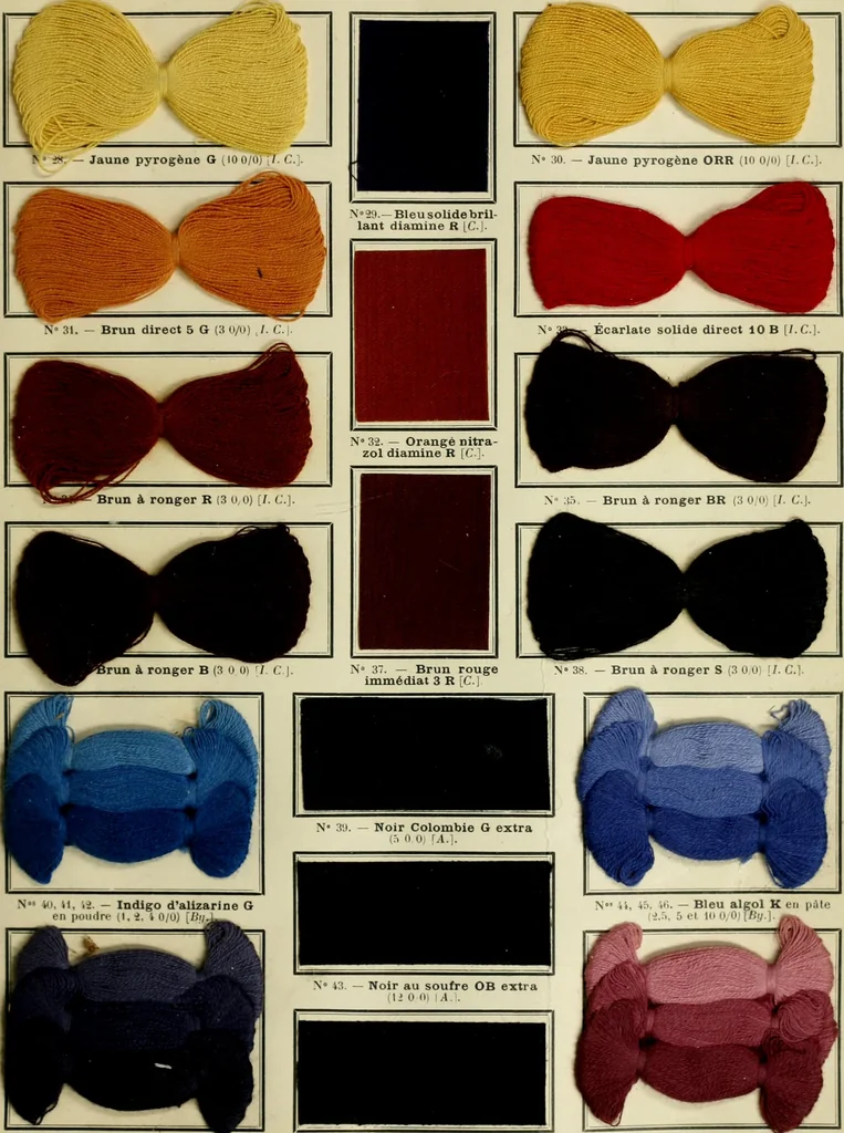 An illustration from Revue générale des matières colorantes et de leurs applications aux textiles, 1908, leaf 94