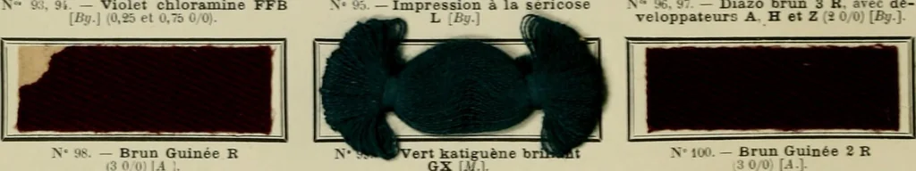 An illustration from Revue générale des matières colorantes de la teinture, de l'impression et des apprêts, 1910, leaf 193