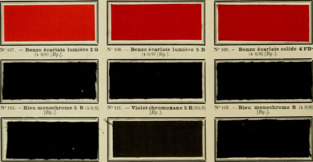 An illustration from Revue générale des matières colorantes de la teinture, de l'impression et des apprêts, 1910, leaf 193