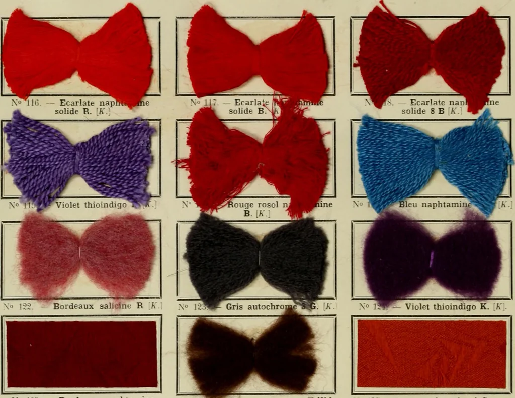 An illustration from Revue générale des matières colorantes de la teinture, de l'impression et des apprêts, 1910, leaf 219