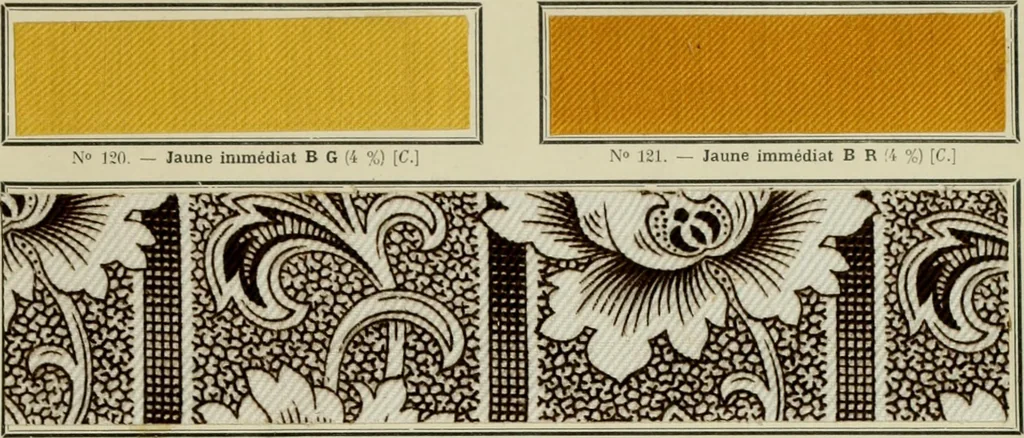 An illustration from Revue générale des matières colorantes de la teinture, de l'impression et des apprêts, 1910, leaf 212