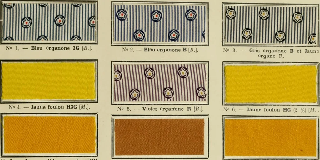 An illustration from Revue générale des matières colorantes de la teinture, de l'impression et des apprêts, 1910, leaf 24