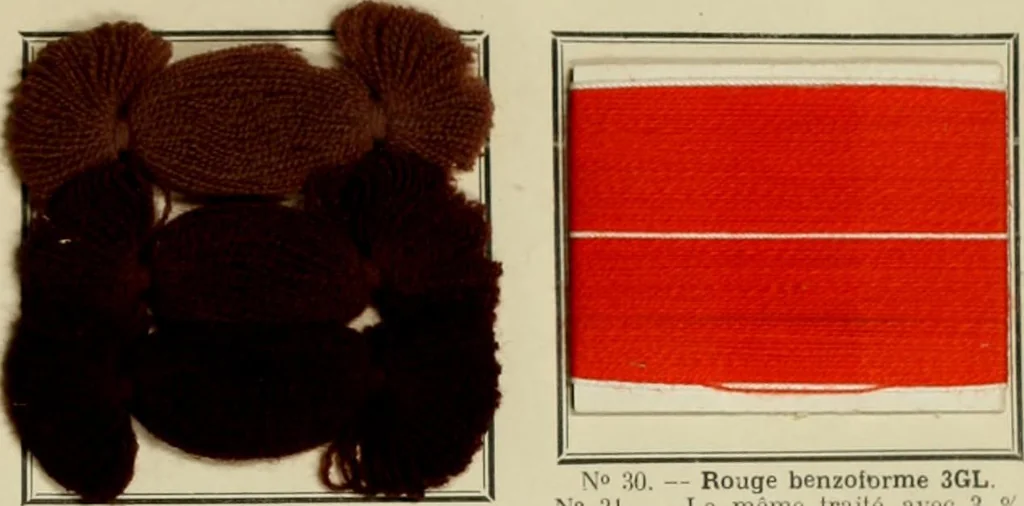 An illustration from Revue générale des matières colorantes de la teinture, de l'impression et des apprêts, 1910, leaf 42
