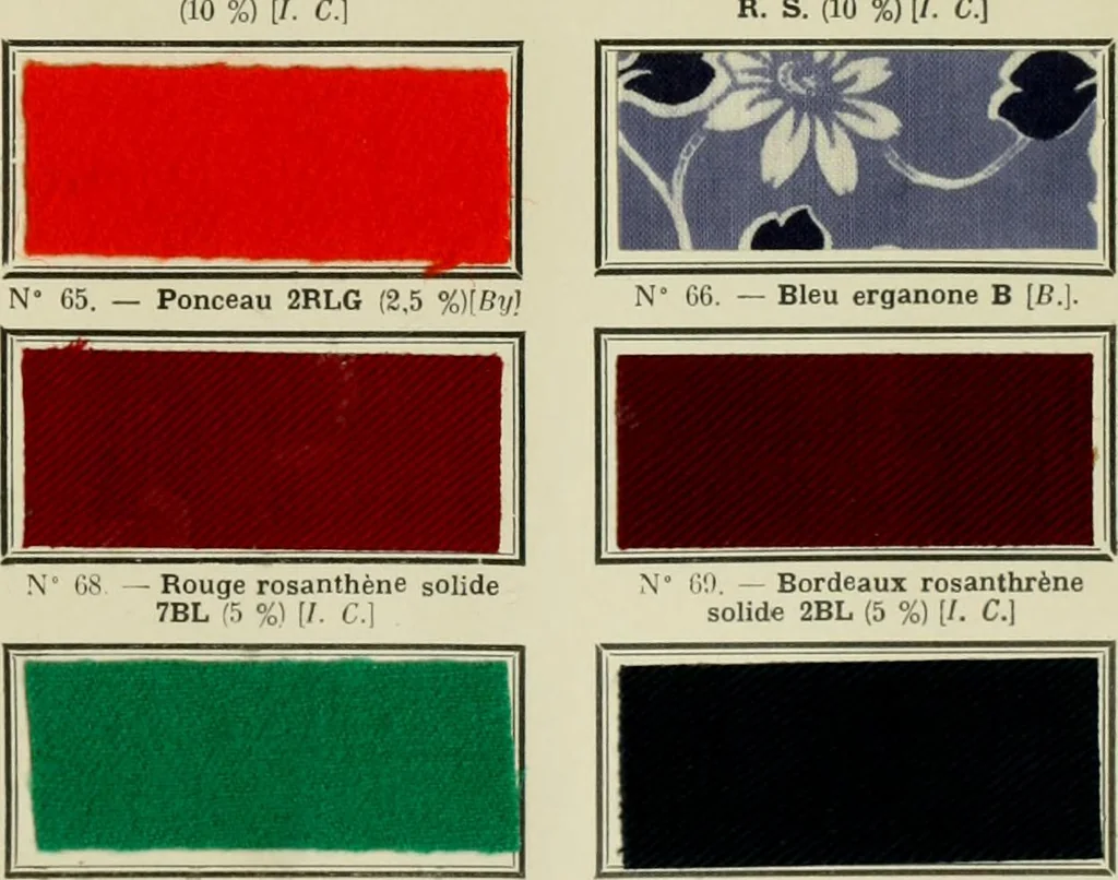 An illustration from Revue générale des matières colorantes de la teinture, de l'impression et des apprêts, 1910, leaf 80