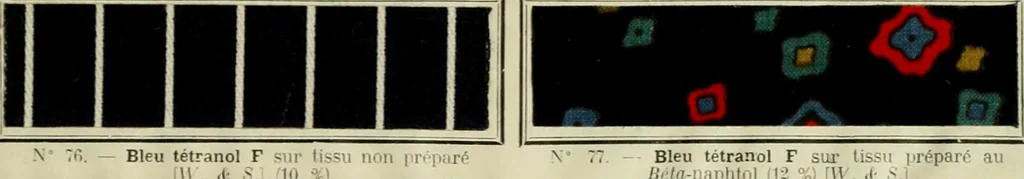 An illustration from Revue générale des matières colorantes de la teinture, de l'impression et des apprêts, 1910, leaf 86