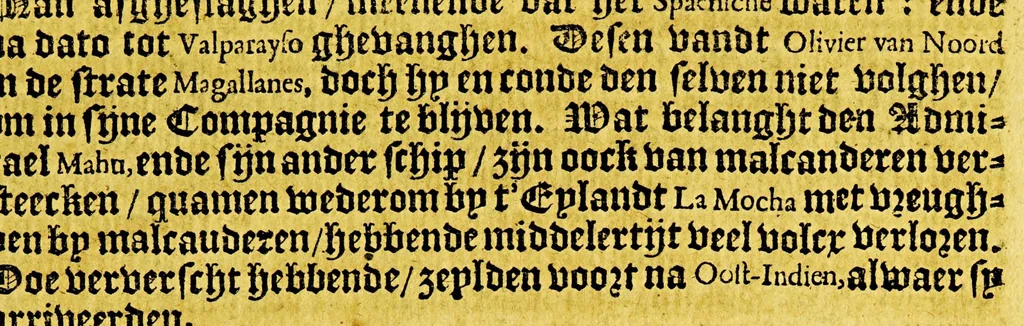 An illustration from Reys-boeck van het rijcke Brasilien, Rio de la Plata ende Magallanes, : daer in te sien is, de gheleghentheyt van hare landen ende steden, haren handel ende wandel, met de vruchten ende vruchbaerheyt der selver: alles met copere platen uytghebeelt. Als oock de leste reyse van den Heer van Dort, met het veroveren vande Baeye de Todos los Santos,, 1624, leaf 25