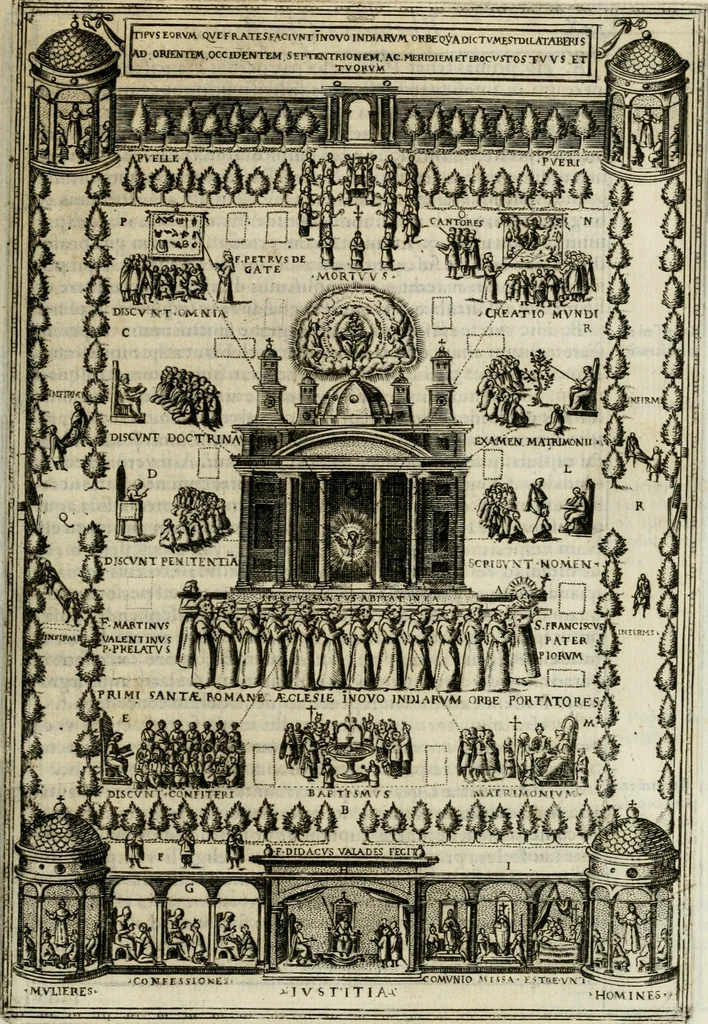 An illustration from Rhetorica christiana : ad concionandi et orandi vsvm accommodata, vtrivsq[ue] facvltatis exemplis svo loco insertis : qvae qvidem ex Indorvm maximè deprompta svnt historiis : vnde praeter doctrinam, svma qvoqve delectatio comparabitvr, 1579, leaf 244
