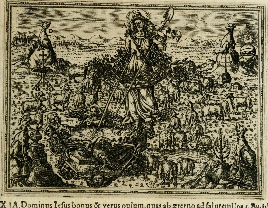 An illustration from Rhetorica christiana : ad concionandi et orandi vsvm accommodata, vtrivsq[ue] facvltatis exemplis svo loco insertis : qvae qvidem ex Indorvm maximè deprompta svnt historiis : vnde praeter doctrinam, svma qvoqve delectatio comparabitvr, 1579, leaf 30