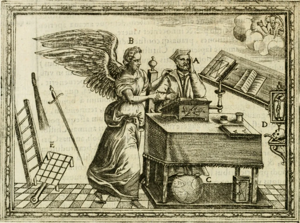 An illustration from Rhetorica christiana : ad concionandi et orandi vsvm accommodata, vtrivsq[ue] facvltatis exemplis svo loco insertis : qvae qvidem ex Indorvm maximè deprompta svnt historiis : vnde praeter doctrinam, svma qvoqve delectatio comparabitvr, 1579, leaf 33