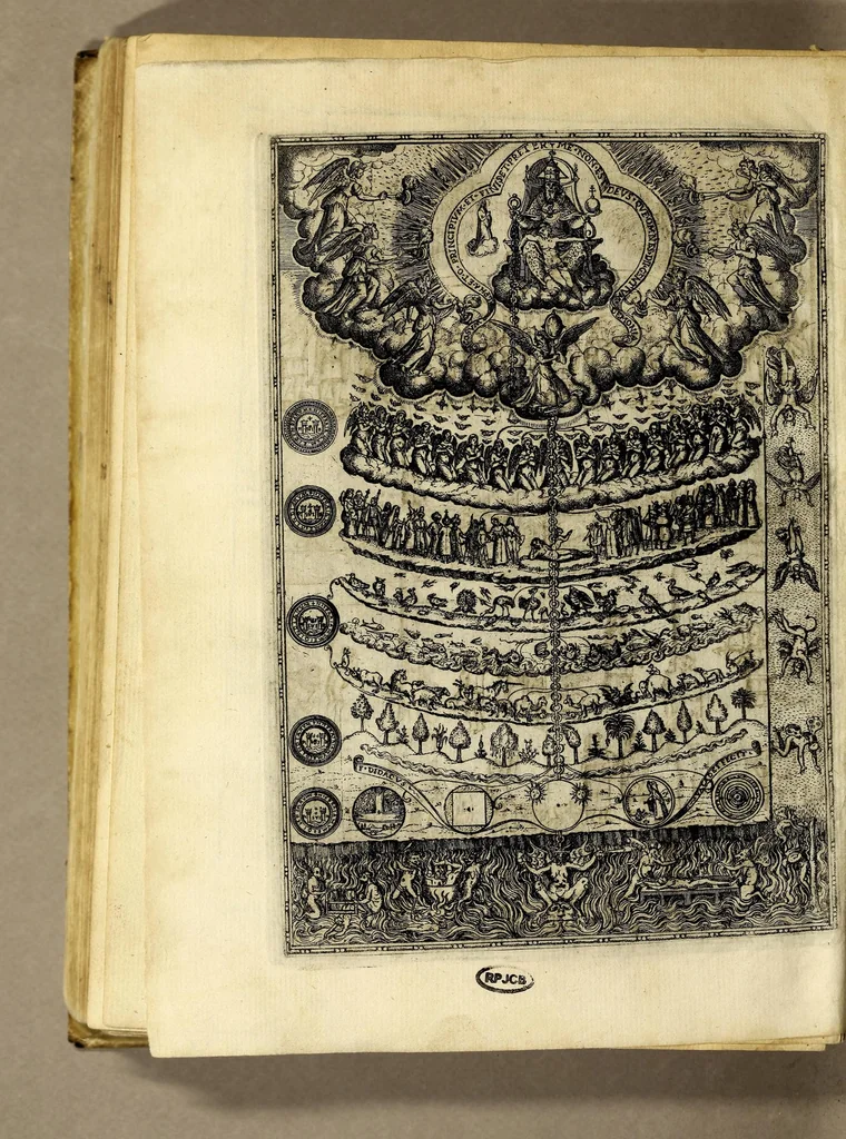 An illustration from Rhetorica christiana ad concionandi, et orandi vsum accommodata, : utriusq[ue] facultatis exemplis suo loco insertis; quae quidem, ex Indorum maximè deprompta sunt historiis. Vnde praeter doctrinam, sum[m]a quoque delectatio comparabitur., 1579, leaf 260