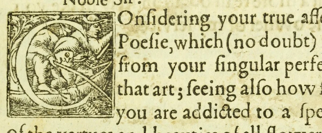 An illustration from Rhodon and Iris : a pastorall, as it was presented at the florists feast in Norwich, May 3. 1631, 1631, leaf 9