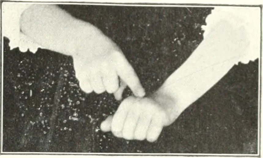 An illustration from Rhymes for little hands, 1906, leaf 100