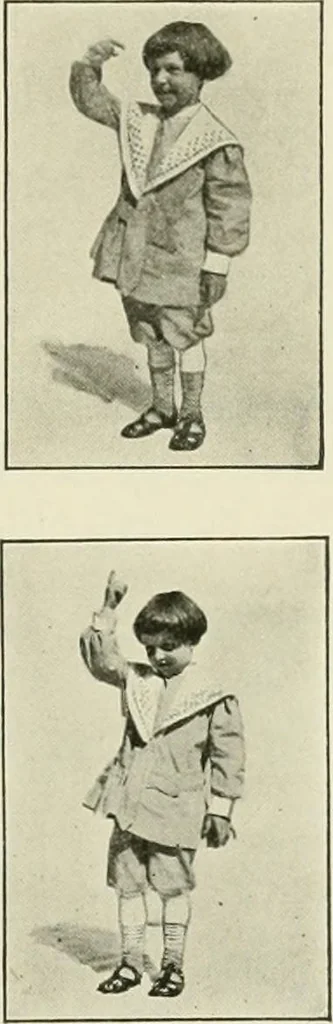 An illustration from Rhythmic action plays and dances; a book of original games and dances, arranged progressively, to Mother Goose and other action songs, with a teaching introductory; for the kindergarten, primary schools, playground and gymnasium, 1915, leaf 102