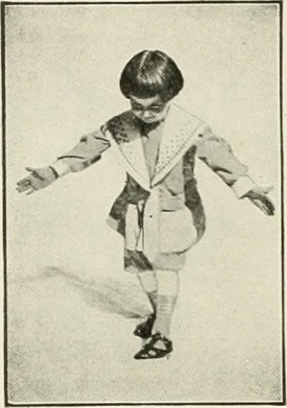 An illustration from Rhythmic action plays and dances; a book of original games and dances, arranged progressively, to Mother Goose and other action songs, with a teaching introductory; for the kindergarten, primary schools, playground and gymnasium, 1915, leaf 103