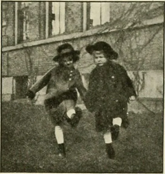 An illustration from Rhythmic action plays and dances; a book of original games and dances, arranged progressively, to Mother Goose and other action songs, with a teaching introductory; for the kindergarten, primary schools, playground and gymnasium, 1915, leaf 106