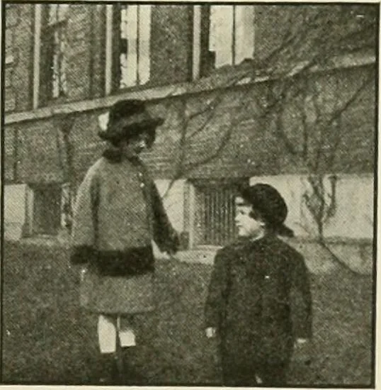 An illustration from Rhythmic action plays and dances; a book of original games and dances, arranged progressively, to Mother Goose and other action songs, with a teaching introductory; for the kindergarten, primary schools, playground and gymnasium, 1915, leaf 106
