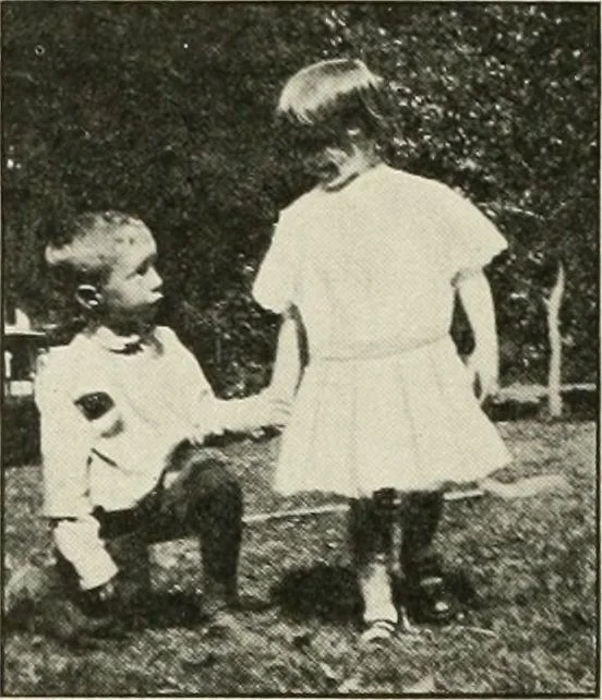 An illustration from Rhythmic action plays and dances; a book of original games and dances, arranged progressively, to Mother Goose and other action songs, with a teaching introductory; for the kindergarten, primary schools, playground and gymnasium, 1915, leaf 119
