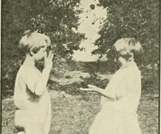 An illustration from Rhythmic action plays and dances; a book of original games and dances, arranged progressively, to Mother Goose and other action songs, with a teaching introductory; for the kindergarten, primary schools, playground and gymnasium, 1915, leaf 136
