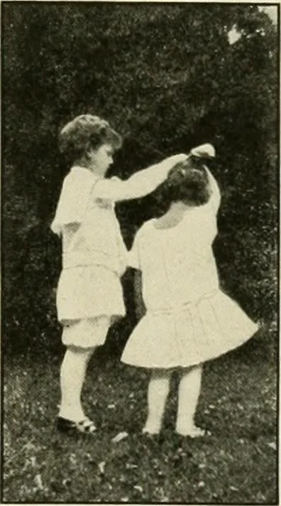 An illustration from Rhythmic action plays and dances; a book of original games and dances, arranged progressively, to Mother Goose and other action songs, with a teaching introductory; for the kindergarten, primary schools, playground and gymnasium, 1915, leaf 146