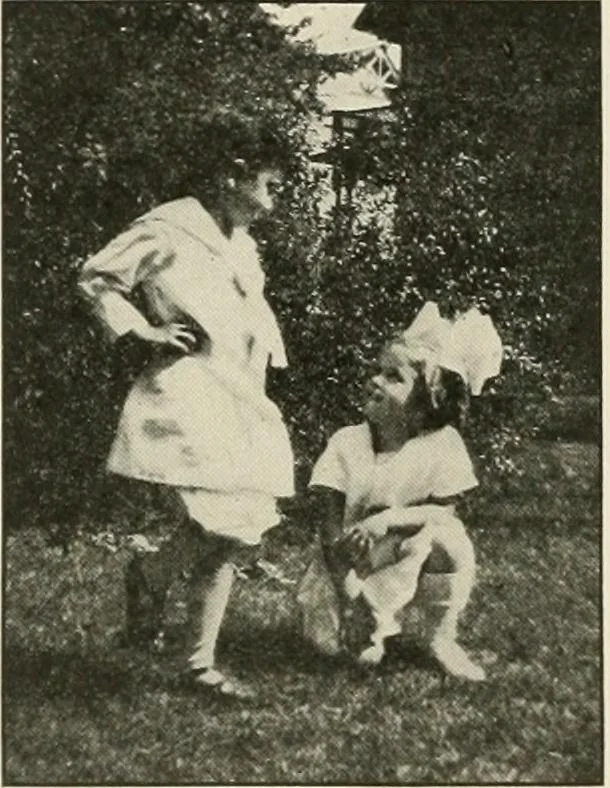 An illustration from Rhythmic action plays and dances; a book of original games and dances, arranged progressively, to Mother Goose and other action songs, with a teaching introductory; for the kindergarten, primary schools, playground and gymnasium, 1915, leaf 149
