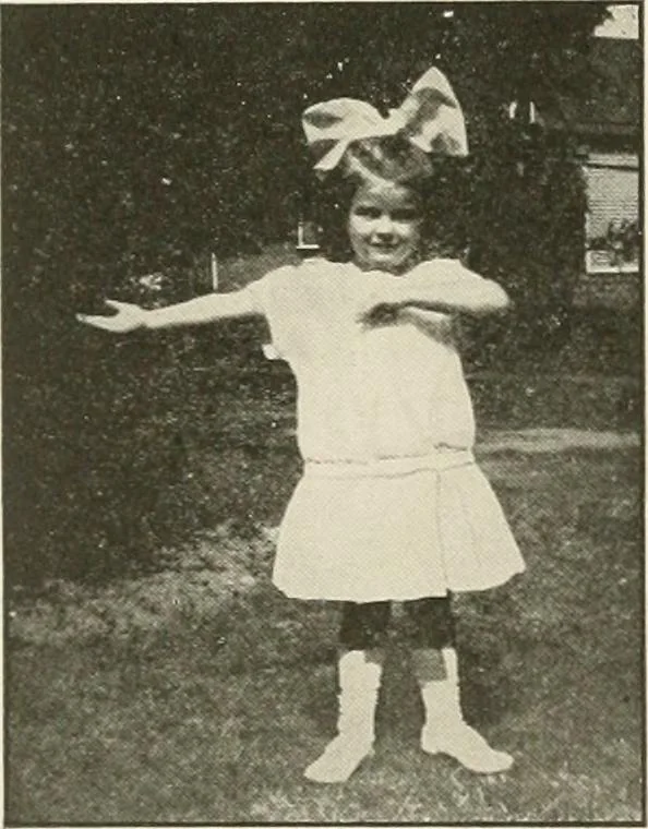 An illustration from Rhythmic action plays and dances; a book of original games and dances, arranged progressively, to Mother Goose and other action songs, with a teaching introductory; for the kindergarten, primary schools, playground and gymnasium, 1915, leaf 169