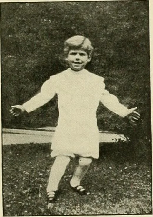 An illustration from Rhythmic action plays and dances; a book of original games and dances, arranged progressively, to Mother Goose and other action songs, with a teaching introductory; for the kindergarten, primary schools, playground and gymnasium, 1915, leaf 32