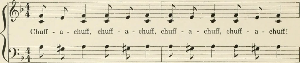 An illustration from Rhythmic action plays and dances; a book of original games and dances, arranged progressively, to Mother Goose and other action songs, with a teaching introductory; for the kindergarten, primary schools, playground and gymnasium, 1915, leaf 51