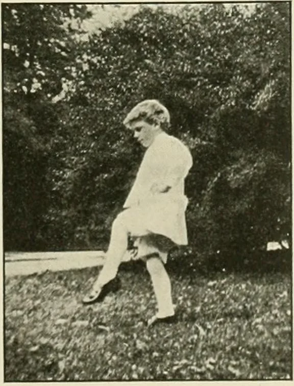 An illustration from Rhythmic action plays and dances; a book of original games and dances, arranged progressively, to Mother Goose and other action songs, with a teaching introductory; for the kindergarten, primary schools, playground and gymnasium, 1915, leaf 76