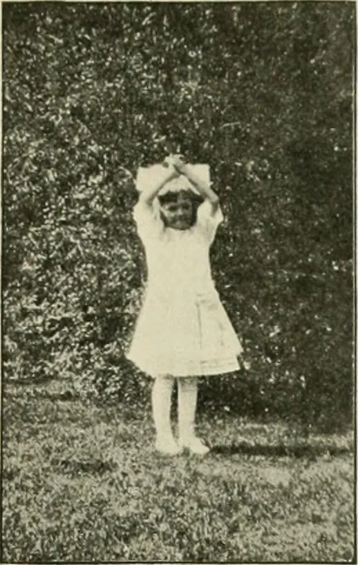 An illustration from Rhythmic action plays and dances; a book of original games and dances, arranged progressively, to Mother Goose and other action songs, with a teaching introductory; for the kindergarten, primary schools, playground and gymnasium, 1915, leaf 84