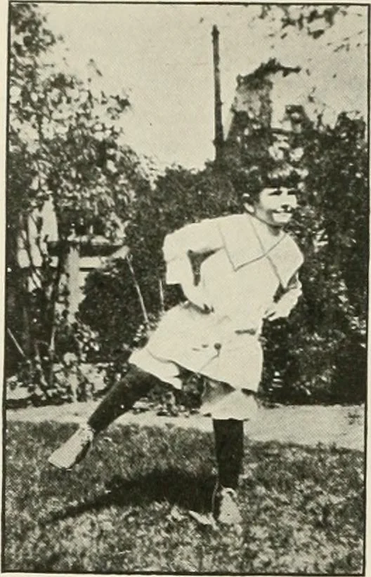 An illustration from Rhythmic action plays and dances; a book of original games and dances, arranged progressively, to Mother Goose and other action songs, with a teaching introductory; for the kindergarten, primary schools, playground and gymnasium, 1915, leaf 85