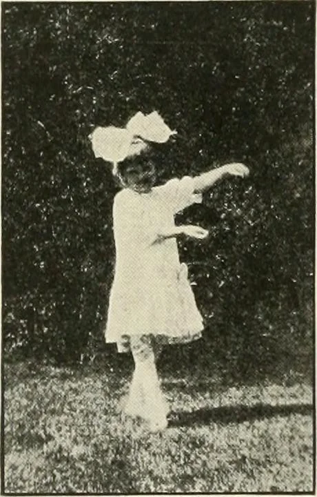 An illustration from Rhythmic action plays and dances; a book of original games and dances, arranged progressively, to Mother Goose and other action songs, with a teaching introductory; for the kindergarten, primary schools, playground and gymnasium, 1915, leaf 95