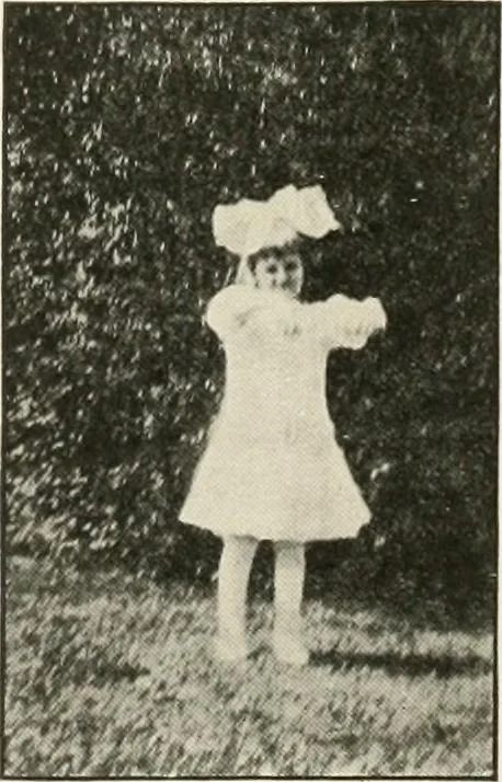 An illustration from Rhythmic action plays and dances; a book of original games and dances, arranged progressively, to Mother Goose and other action songs, with a teaching introductory; for the kindergarten, primary schools, playground and gymnasium, 1915, leaf 95