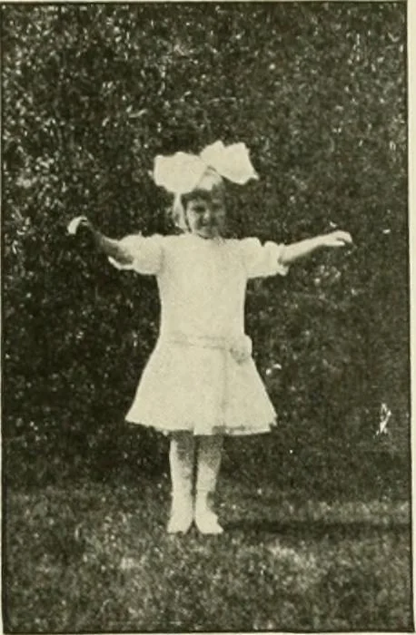 An illustration from Rhythmic action plays and dances; a book of original games and dances, arranged progressively, to Mother Goose and other action songs, with a teaching introductory; for the kindergarten, primary schools, playground and gymnasium, 1915, leaf 96