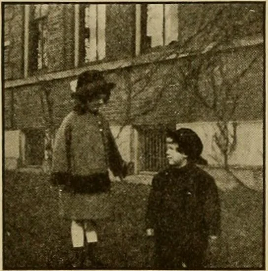 An illustration from Rhythmic action plays and dances; a book of original games and dances, arranged progressively, to Mother Goose and other action songs, with a teaching introductory; for the kindergarten, primary schools, playground and gymnasium, 1915, leaf 106