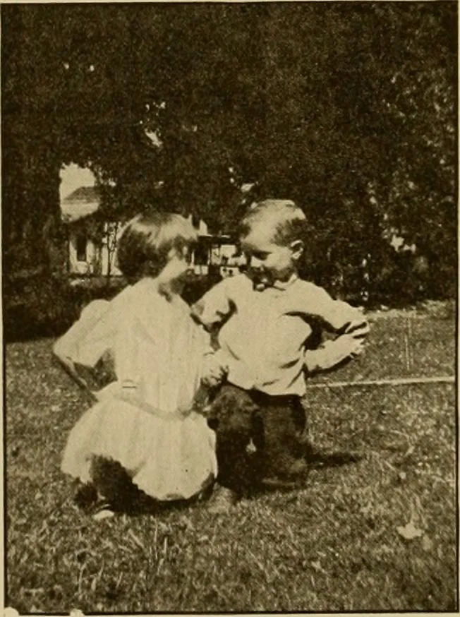 An illustration from Rhythmic action plays and dances; a book of original games and dances, arranged progressively, to Mother Goose and other action songs, with a teaching introductory; for the kindergarten, primary schools, playground and gymnasium, 1915, leaf 119