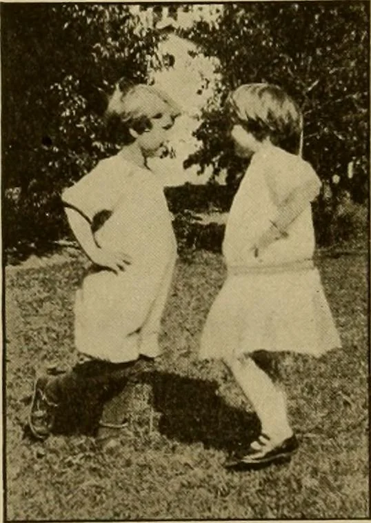An illustration from Rhythmic action plays and dances; a book of original games and dances, arranged progressively, to Mother Goose and other action songs, with a teaching introductory; for the kindergarten, primary schools, playground and gymnasium, 1915, leaf 137