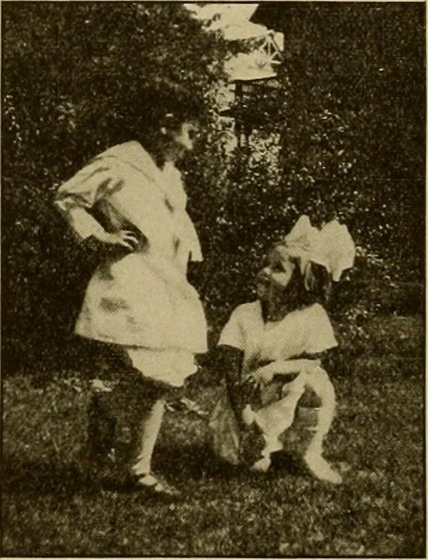 An illustration from Rhythmic action plays and dances; a book of original games and dances, arranged progressively, to Mother Goose and other action songs, with a teaching introductory; for the kindergarten, primary schools, playground and gymnasium, 1915, leaf 149
