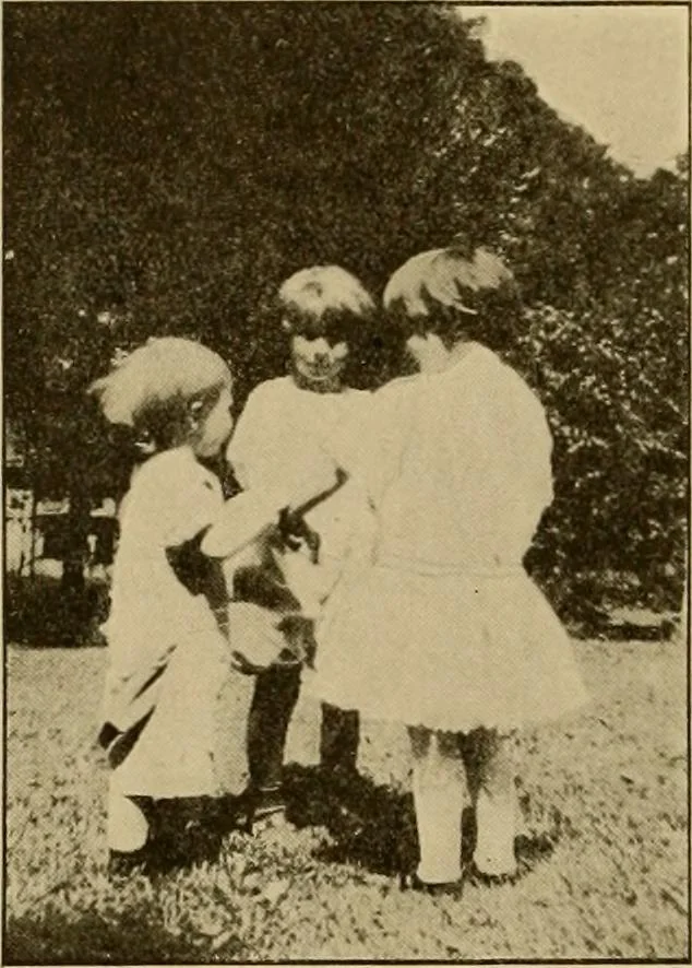 An illustration from Rhythmic action plays and dances; a book of original games and dances, arranged progressively, to Mother Goose and other action songs, with a teaching introductory; for the kindergarten, primary schools, playground and gymnasium, 1915, leaf 163