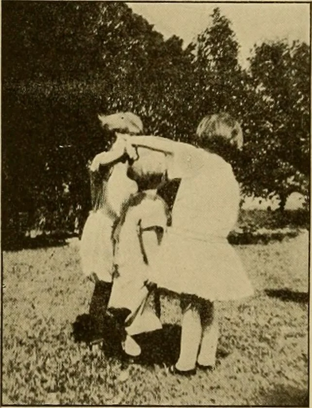 An illustration from Rhythmic action plays and dances; a book of original games and dances, arranged progressively, to Mother Goose and other action songs, with a teaching introductory; for the kindergarten, primary schools, playground and gymnasium, 1915, leaf 163