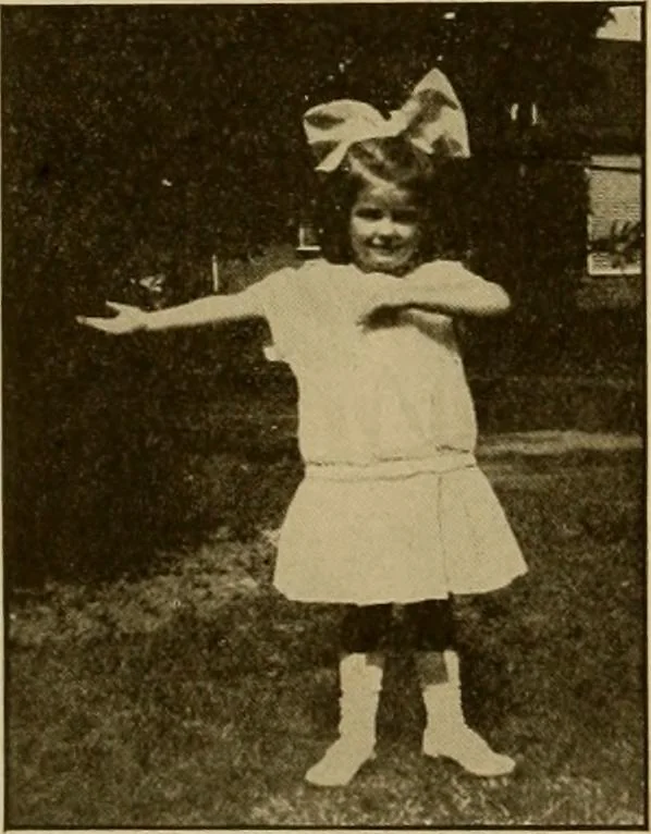 An illustration from Rhythmic action plays and dances; a book of original games and dances, arranged progressively, to Mother Goose and other action songs, with a teaching introductory; for the kindergarten, primary schools, playground and gymnasium, 1915, leaf 169