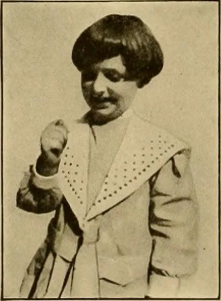 An illustration from Rhythmic action plays and dances; a book of original games and dances, arranged progressively, to Mother Goose and other action songs, with a teaching introductory; for the kindergarten, primary schools, playground and gymnasium, 1915, leaf 45