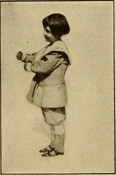 An illustration from Rhythmic action plays and dances; a book of original games and dances, arranged progressively, to Mother Goose and other action songs, with a teaching introductory; for the kindergarten, primary schools, playground and gymnasium, 1915, leaf 46