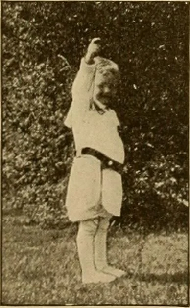 An illustration from Rhythmic action plays and dances; a book of original games and dances, arranged progressively, to Mother Goose and other action songs, with a teaching introductory; for the kindergarten, primary schools, playground and gymnasium, 1915, leaf 54