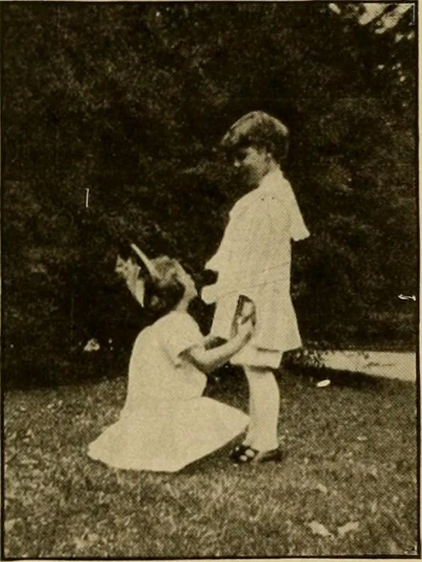 An illustration from Rhythmic action plays and dances; a book of original games and dances, arranged progressively, to Mother Goose and other action songs, with a teaching introductory; for the kindergarten, primary schools, playground and gymnasium, 1915, leaf 68