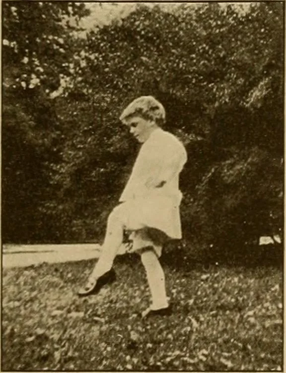 An illustration from Rhythmic action plays and dances; a book of original games and dances, arranged progressively, to Mother Goose and other action songs, with a teaching introductory; for the kindergarten, primary schools, playground and gymnasium, 1915, leaf 76