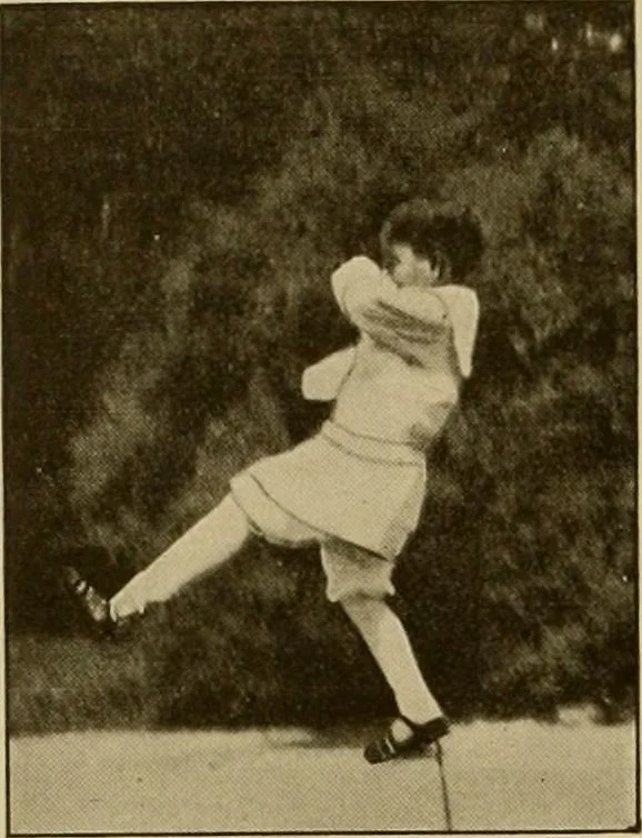 An illustration from Rhythmic action plays and dances; a book of original games and dances, arranged progressively, to Mother Goose and other action songs, with a teaching introductory; for the kindergarten, primary schools, playground and gymnasium, 1915, leaf 79