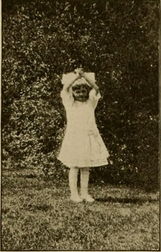 An illustration from Rhythmic action plays and dances; a book of original games and dances, arranged progressively, to Mother Goose and other action songs, with a teaching introductory; for the kindergarten, primary schools, playground and gymnasium, 1915, leaf 84