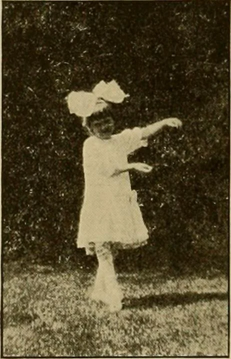 An illustration from Rhythmic action plays and dances; a book of original games and dances, arranged progressively, to Mother Goose and other action songs, with a teaching introductory; for the kindergarten, primary schools, playground and gymnasium, 1915, leaf 95
