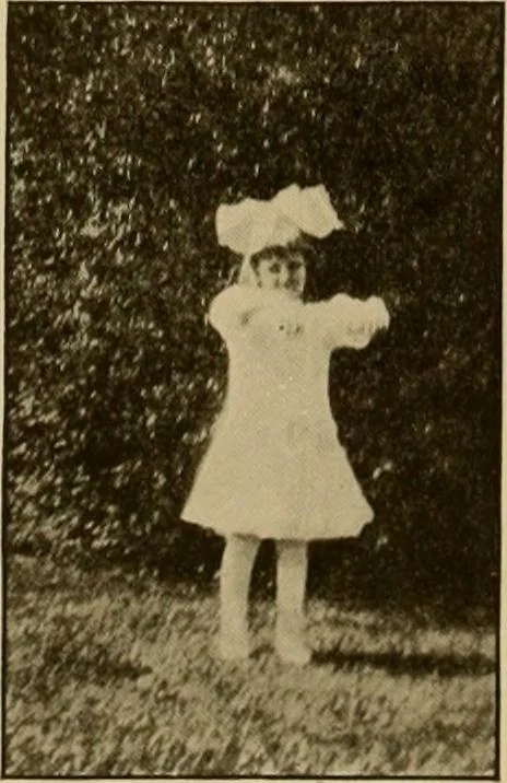An illustration from Rhythmic action plays and dances; a book of original games and dances, arranged progressively, to Mother Goose and other action songs, with a teaching introductory; for the kindergarten, primary schools, playground and gymnasium, 1915, leaf 95